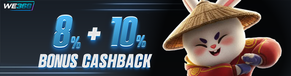 BONUS CASHBACK HARIAN 10%+MINGGUAN 8%
