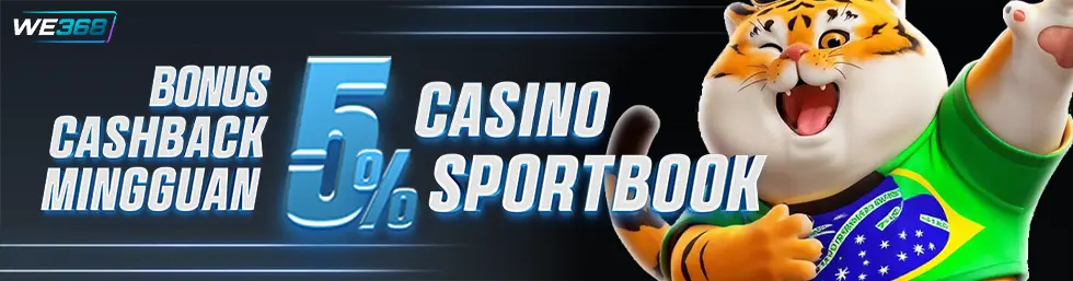 CASHBACK MINGGUAN LIVE CASINO + SPORTSBOOK 5%